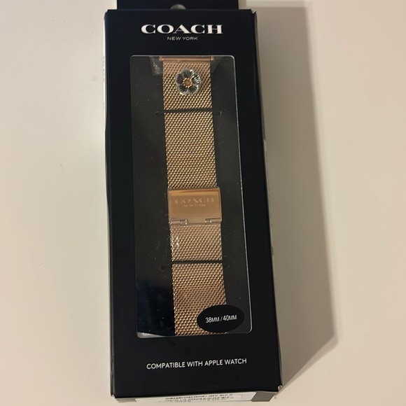 New In Box COACH 14700038 Women's Tea Rose Mesh Band for Apple Watch 38MM/40MM - Picture 1 of 5